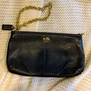 Coach leather black wristlet